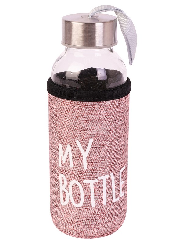 Бутылочка д/воды 400мл, My bottle чехол розовый  