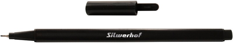 Ручка капиллярная 0,4мм Silwerhof черная трехгран.