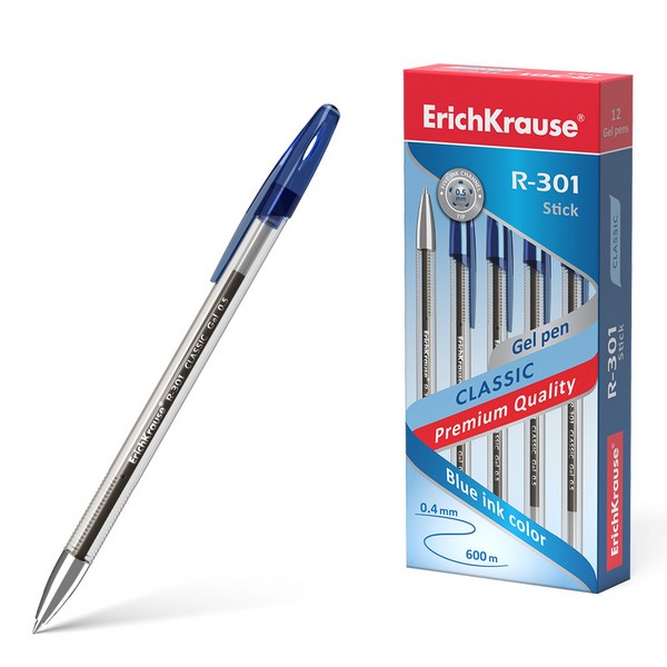 Ручка гел. синяя 0,5мм "R-301 Gel Stick Classic" /12/