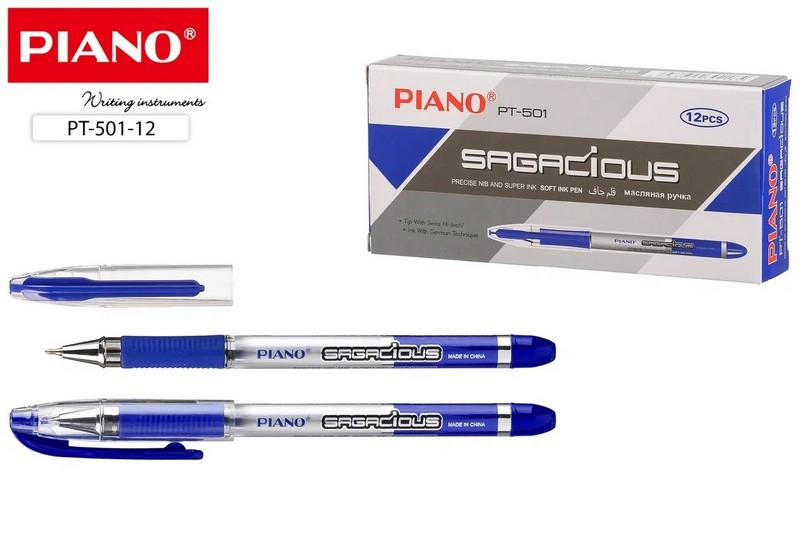 Ручка масл. синяя 0,7мм "Piano Sagacious" /12/