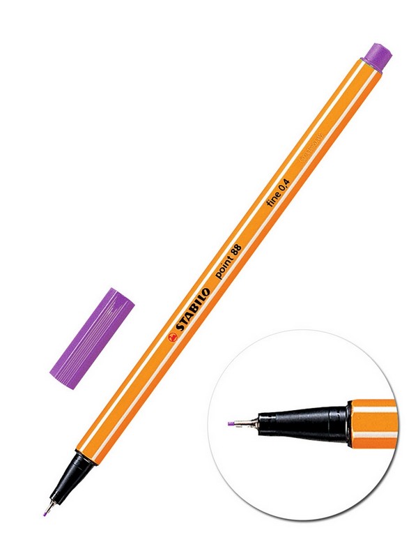 Ручка капиллярная 0,4мм "point 88" фиолетовый /10/