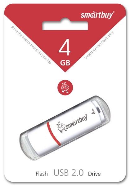 Флэш-драйв   4Gb USB2.0 Smartbuy Crown White