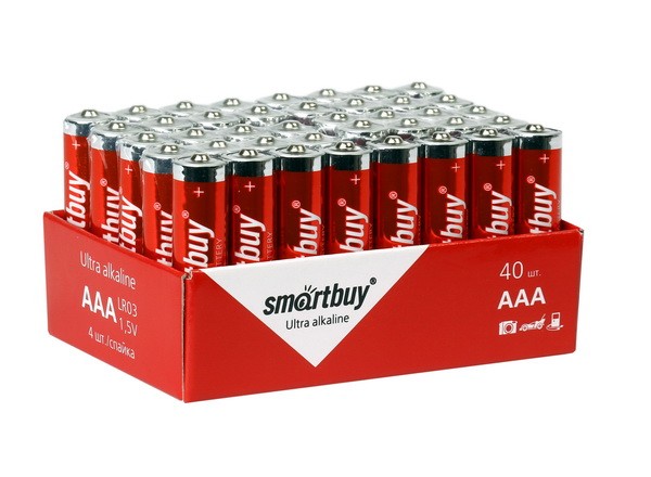 Батарейка AAA алкалин. Smartbuy LR03/40 bulk мизинч.