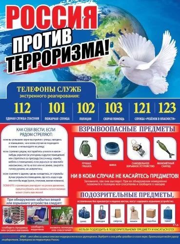 Плакат А2 "Россия против терроризма!"