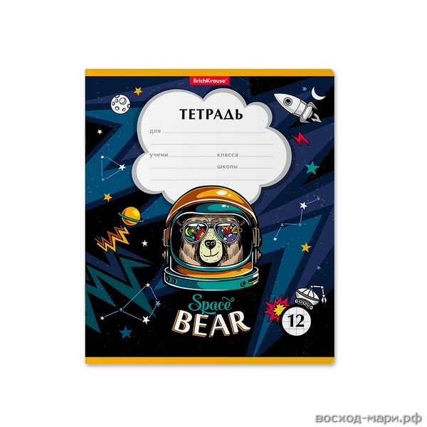 Тетрадь А5  12л. кл. "Space Bear" /10/280/