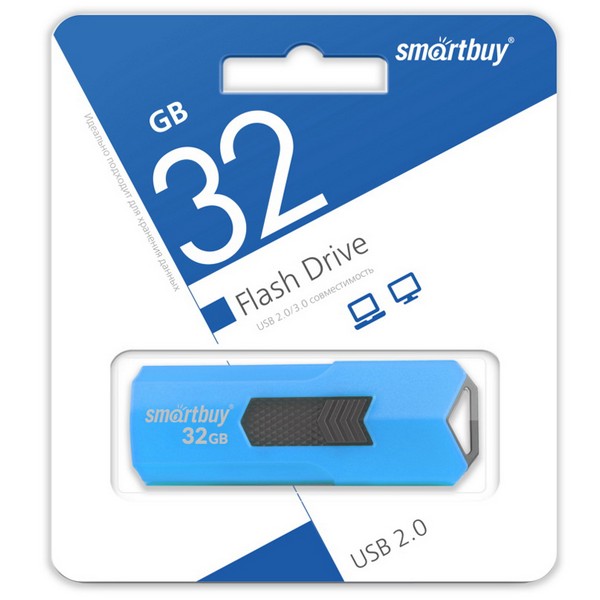Флэш-драйв  32Gb USB2.0 Smartbuy Stream синий