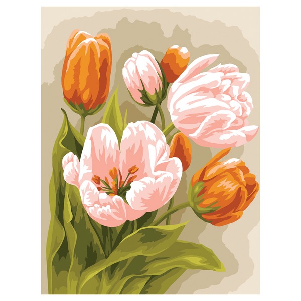 Картина по номерам 30*40см "Тюльпаны" на картоне