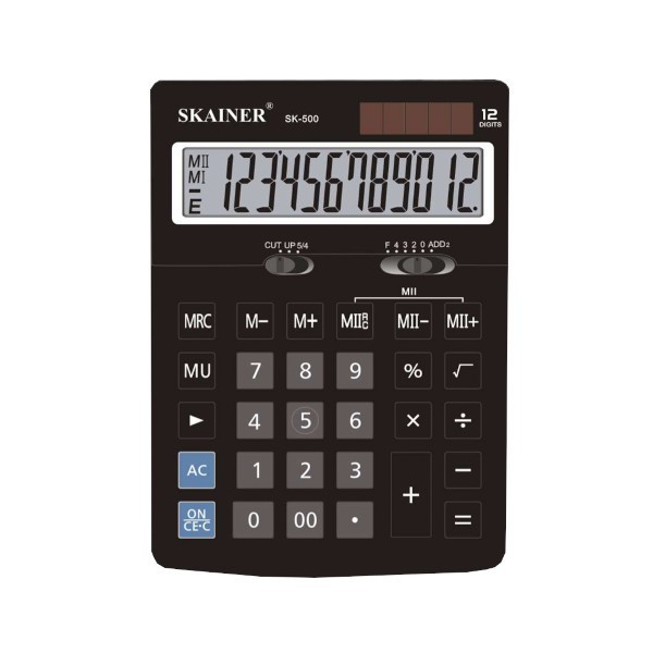 Калькулятор наст. 12 разр. 123х171х34мм черный