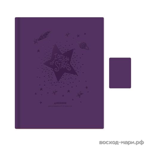 Дневник ст/кл кож/зам "Я звезда" фиолетовый