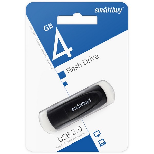 Флэш-драйв   4Gb USB2.0 Smartbuy Scout Black