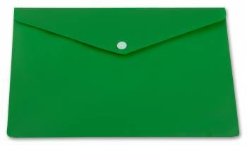 Папка-конверт А4 кнопка глянц. зеленая
