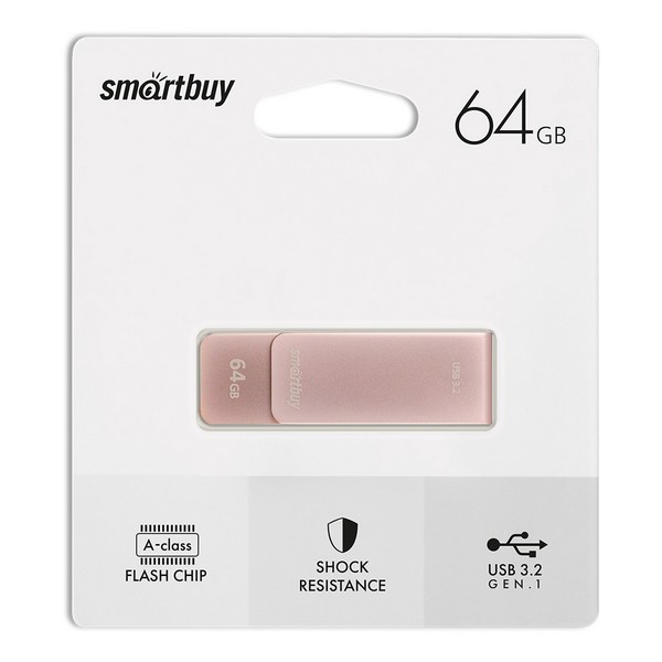 Флэш-драйв  64Gb USB3.0 SmartBuy M1 Metal Apricot